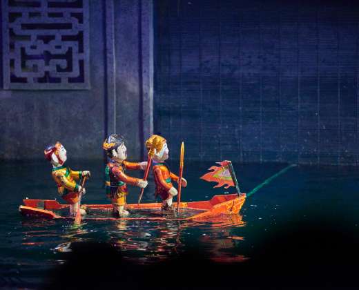 Vietnamas. Vandens lėlių teatras